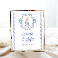 Blue Peter Rabbit Garçon Baby shower Cartes et cad