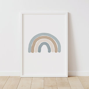 Affiche Blue Rainbow Neutral Boy Nursery Decor