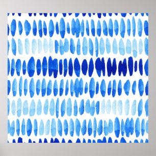 Affiche Blue Raindrops : Aquarelle sans couleur Abstrait