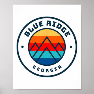 Affiche Blue Ridge Georgia Ski Snowboard Famille Ski