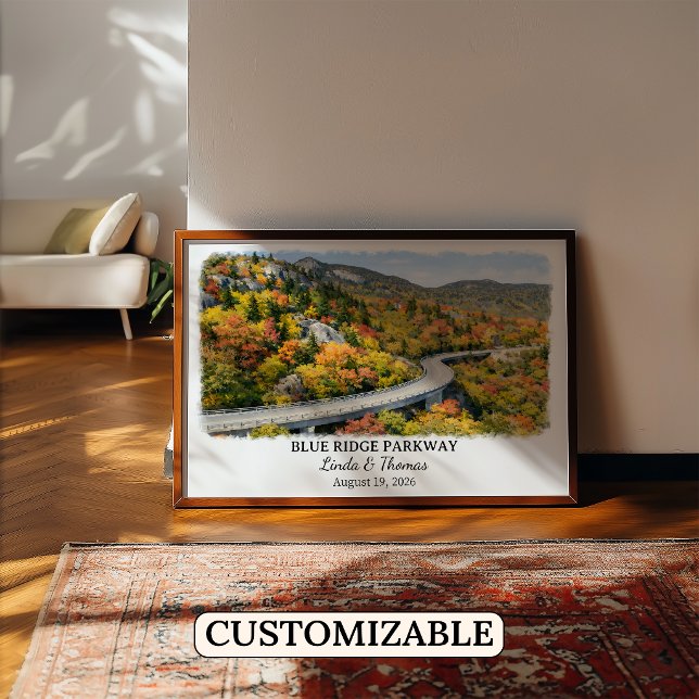Affiche Blue Ridge Parkway Caroline du Nord, Aquar (Créateur téléchargé)