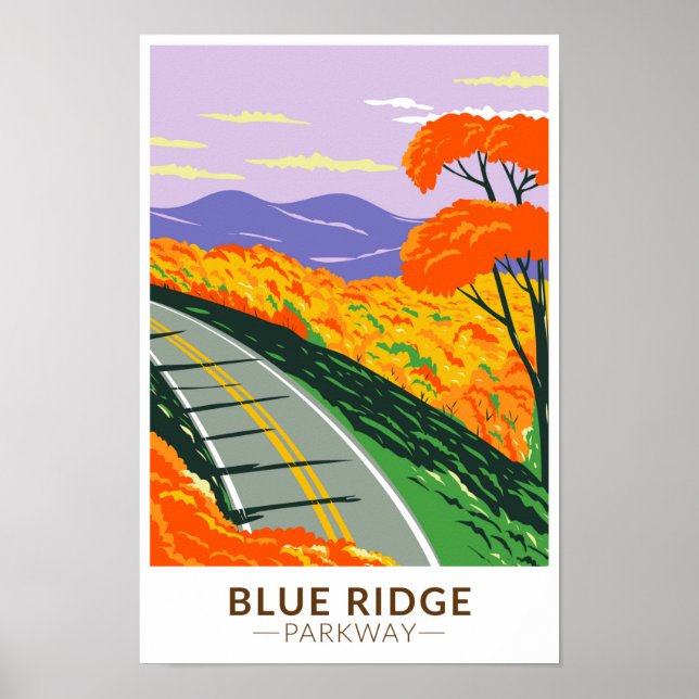 Affiche Blue Ridge Parkway Vintage (Devant)