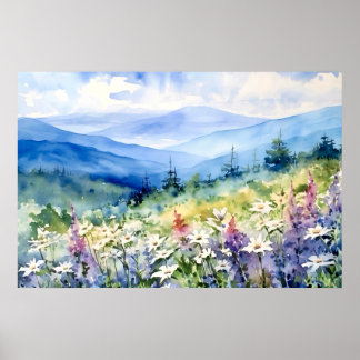 Affiche Blue Ridge Scenic Landscape Art