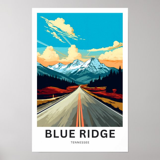 Affiche Blue Ridge tennessee Travel Print (Devant)