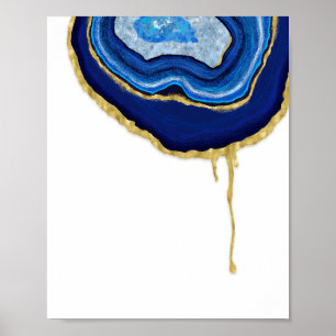 Affiche Blue Sapphire et Gold Driving Agate Art