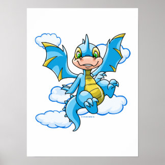 Affiche Blue Scorchio avec sa tête dans les nuages
