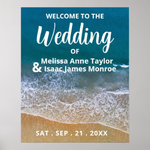 Affiche Blue Sea Beach Mariage Bienvenue