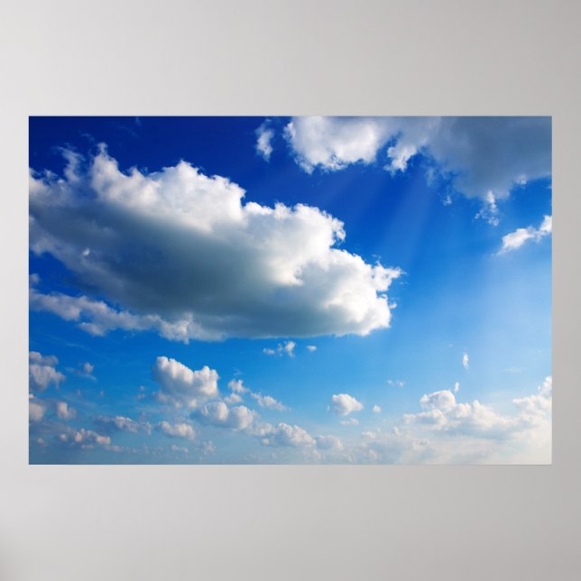 Affiche Blue sky with cloud closeup. (Devant)