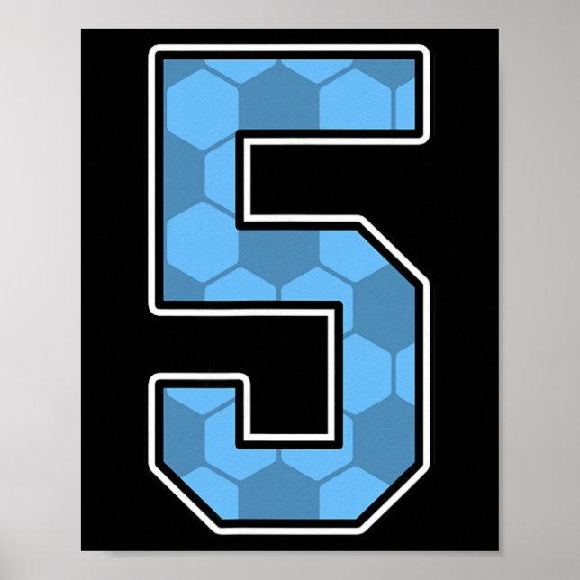Affiche Blue Soccer Pattern Number 5 Jersey Player Uniform (Devant)