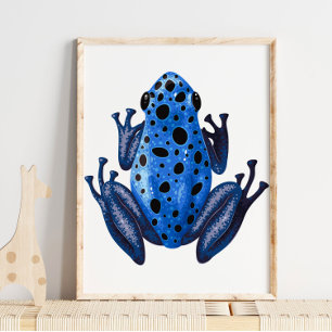Affiche Blue Spotted Frog Digital Print   Frog Wall Print
