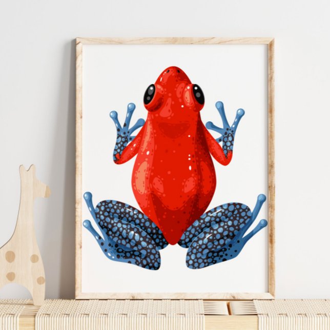 Affiche Blue Spotted Red Legged Frog | Digital Print (Créateur téléchargé)