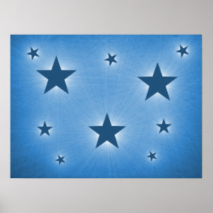 Affiche Blue Stars in the Night Sky