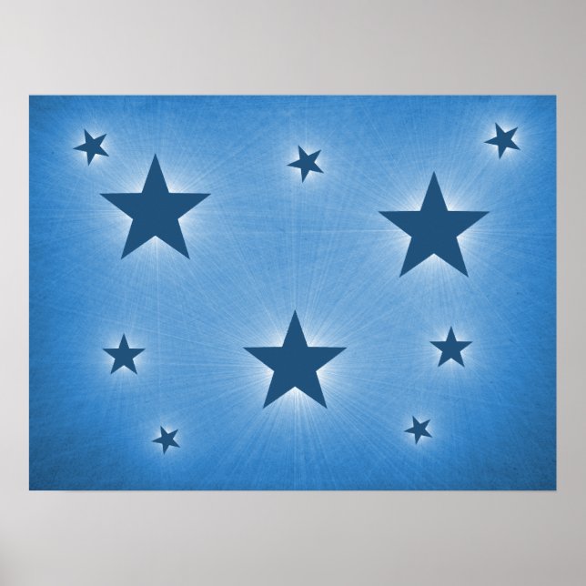 Affiche Blue Stars in the Night Sky (Devant)