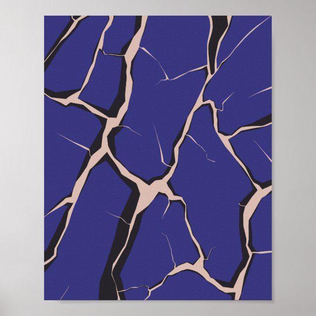 Affiche Blue Surface with Deep Cracks (Devant)