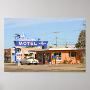 Affiche Blue Swallow Motel, Route 66, Nouveau-Mexique