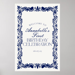 Affiche Blue Talavera Carrelage Fiesta Anniversaire Fête B