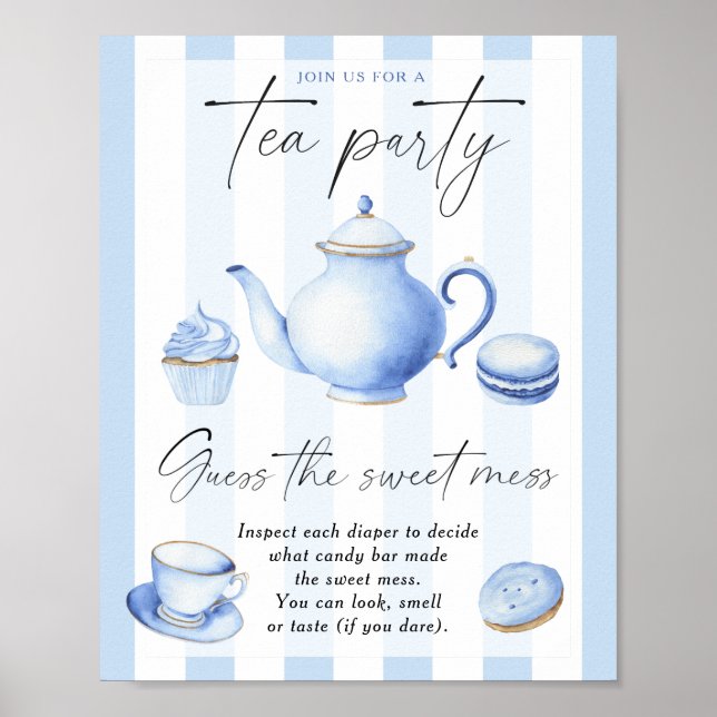 Affiche Blue tea party - devinez le doux désordre (Devant)