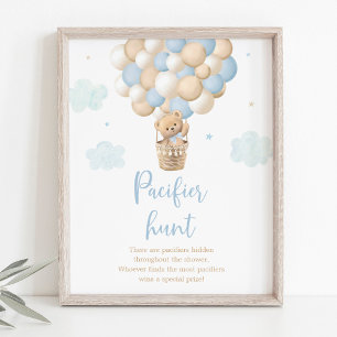 Affiche Blue Teddy Bear Balloon Pacifique chasse jeu
