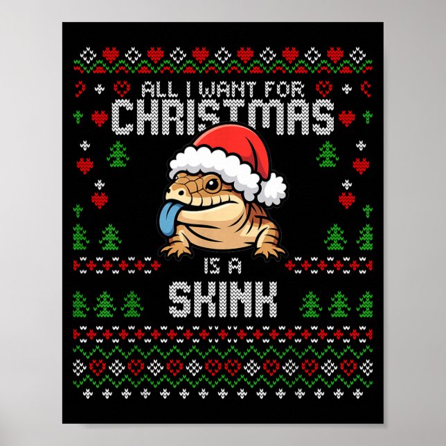 Affiche Blue Tongued Skink Christmas Ugly Xmas Sweater Her (Devant)