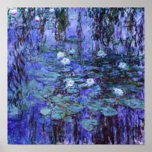 Affiche Blue Water Lilies peinture par Claude Monet