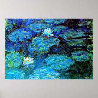 Affiche Blue Water-Lys, peinture d'art