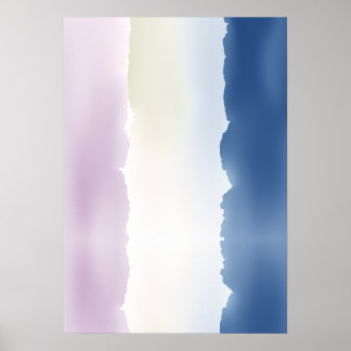 Affiche Blue Watercolor Gradient Abstract Pattern