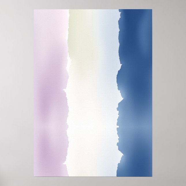 Affiche Blue Watercolor Gradient Abstract Pattern (Devant)