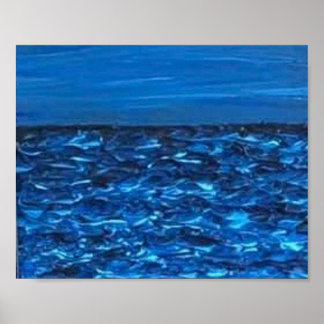 Affiche Blue Wave Texture Print