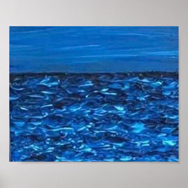 Affiche Blue Wave Texture Print  (Devant)