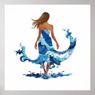 Affiche Blue Waves Ocean Girl