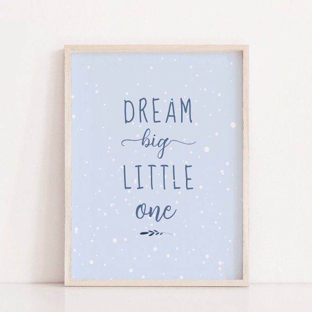Affiche Blue Winter Dream Big Little One Nursery Decor (Blue Winter Dream Big Little One Nursery Deco)