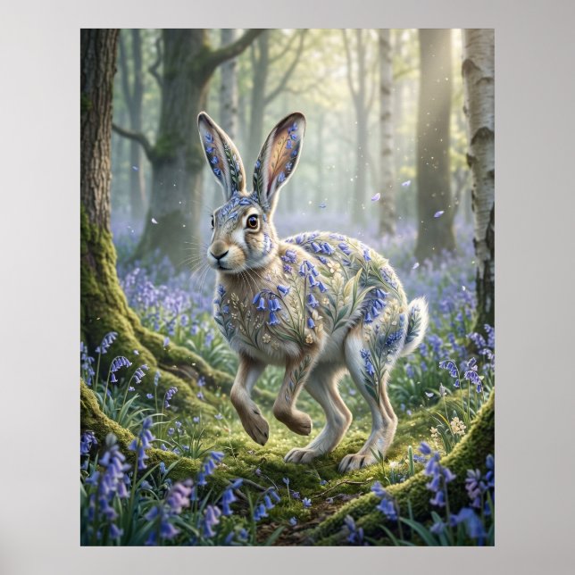 Affiche Bluebell Hare Spring Mist (Devant)