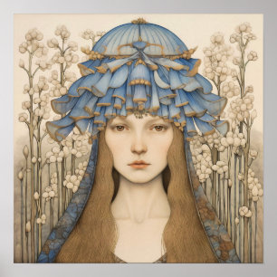 Affiche Bluebell Portrait Art Imprimer