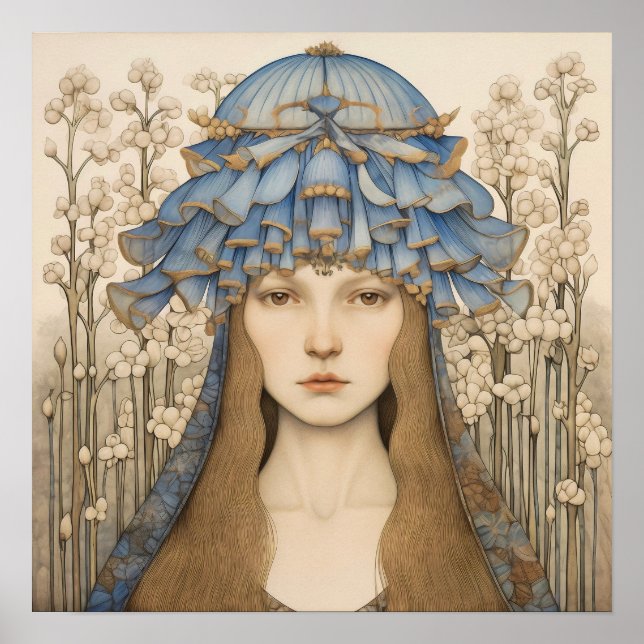 Affiche Bluebell Portrait Art Imprimer (Devant)
