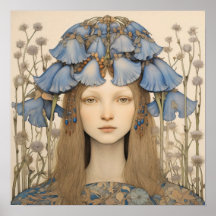 Bluebell Portrait Art Imprimer