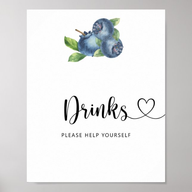 Affiche Blueberries - Boissons vous aider (Devant)