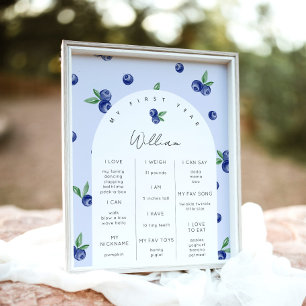 Affiche Blueberry Berry premier garçon fête anniversaire j