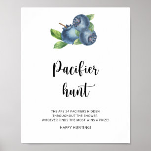 Affiche Blueberry - chasse à la suce jeu de baby shower