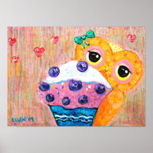 Affiche Blueberry Cupcake Love