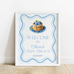 Affiche Blueberry Pancake Baby Brunch Baby shower Bienvenu