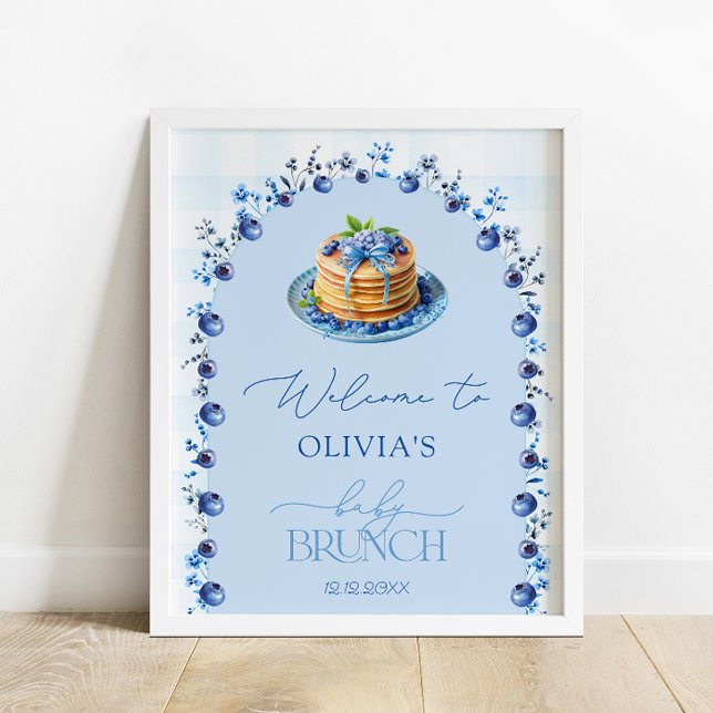 Affiche Blueberry Pancake Baby Brunch Baby shower Bienvenu (Créateur téléchargé)