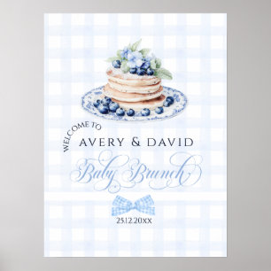 Affiche Blueberry Pancake Baby Brunch Baby shower Garçon