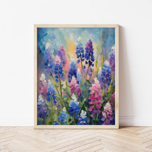 Affiche Bluebonnets Art Floral Abstrait