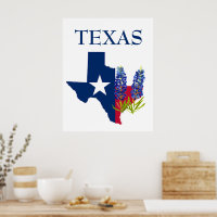 Bluebonnets Texas State Flowers Lupine Watercolor