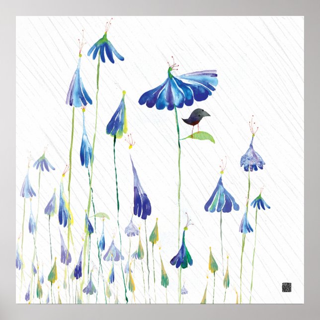 AFFICHE BLUEFLOWERRAIN (Devant)