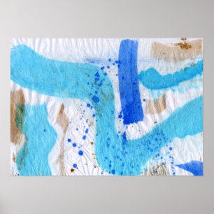 Affiche Blues 017 Aquarelle Abstraite Papier texturé