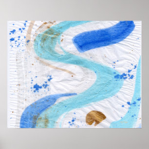 Affiche Blues 030 Abstrait Aquarelle Texture Canvas