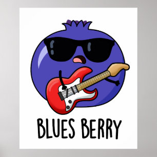 Affiche Blues Berry Funky Fruit Pun