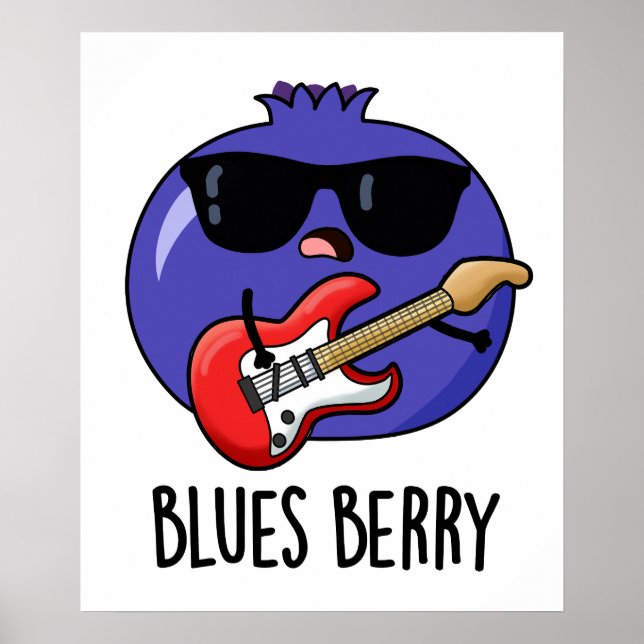 Affiche Blues Berry Funky Fruit Pun (Devant)