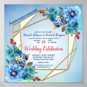 Affiche Blues de Cornflower en Mariage d'aquarelle